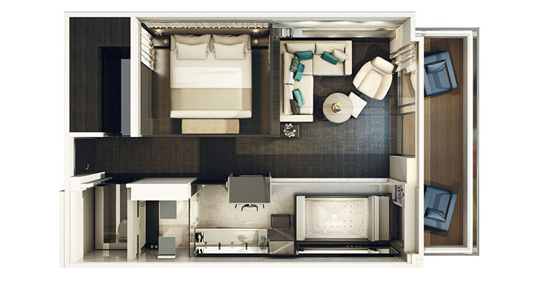 Layout of the Spa Suite on the Scenic Eclipse II